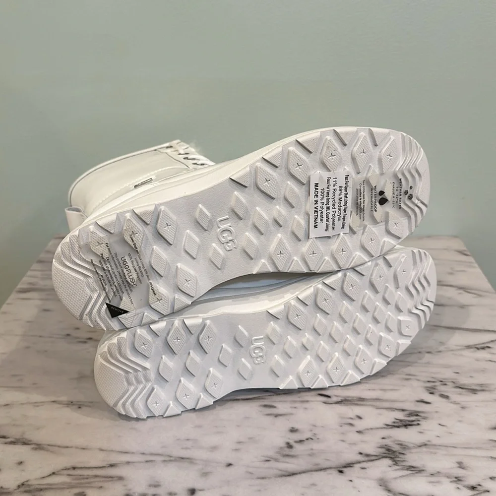 NEW! UGG Adirondack III Patent Leather Boot in White - Picture 10 of 12